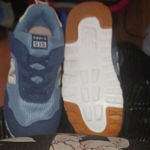 Sporty Blue and White Sneakers with Gum Sole
